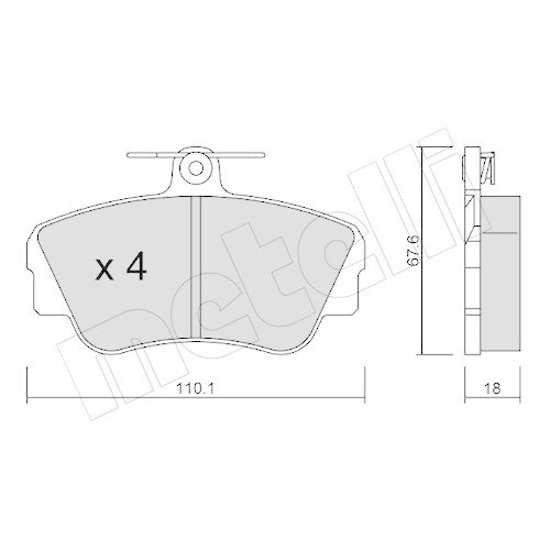 Bremsbelagsatz Scheibenbremse Metelli 22-0130-0 f&uuml;r Volvo Vorderachse