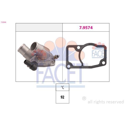 Thermostat K&uuml;hlmittel Facet 7.8344 Made In Italy - Oe Equivalent f&uuml;r Opel