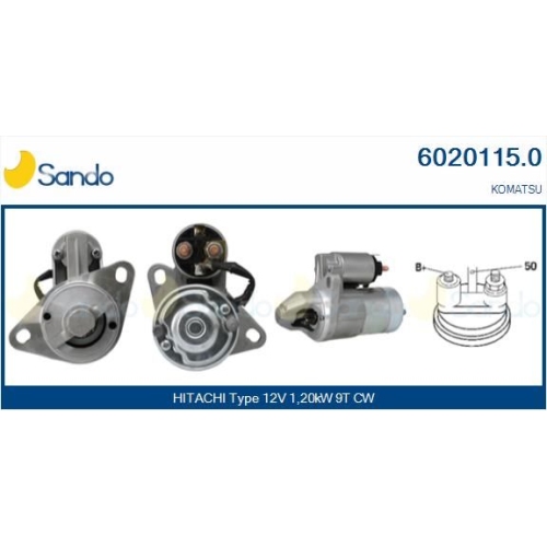 Starter Sando 6020115.0 f&uuml;r Hitachi Perkins