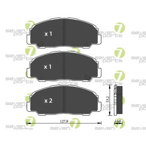 Bremsbelagsatz Scheibenbremse 7 Seven Parts SVP19230 f&uuml;r Daihatsu Vorderachse