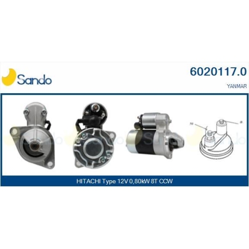 Starter Sando 6020117.0 f&uuml;r Hitachi Yanmar
