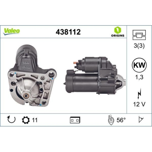 Starter Valeo 438112 Valeo Origins New Oe Technologie f&uuml;r Renault