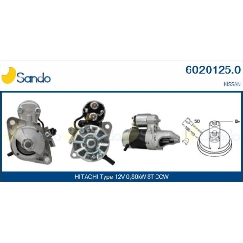 Starter Sando 6020125.0 f&uuml;r Mitsubishi Nissan Hitachi