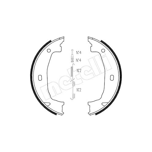 Bremsbackensatz Feststellbremse Metelli 53-0018K f&uuml;r Hinterachse