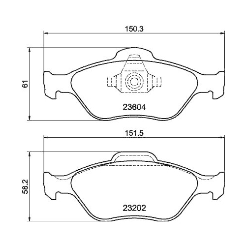 Bremsbelagsatz Scheibenbremse Hella 8DB 355 008-901 für Ford Mazda Ford Usa