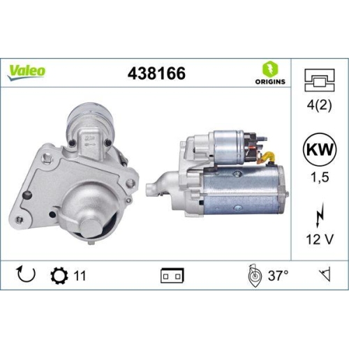 Starter Valeo 438166 Valeo Origins New Oe Technologie f&uuml;r Citro&euml;n Mitsubishi DS