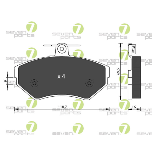 Bremsbelagsatz Scheibenbremse 7 Seven Parts SVP19330 für Audi Seat Skoda Vag VW