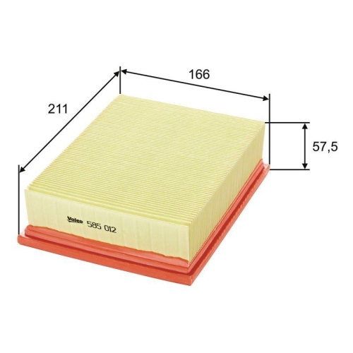 Luftfilter Valeo 585012 f&uuml;r Citro&euml;n Opel Vauxhall