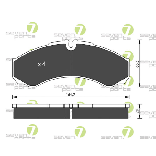 Bremsbelagsatz Scheibenbremse 7 Seven Parts SVP19340 f&uuml;r Iveco Nissan Renault