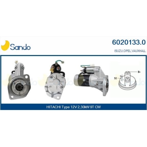 Starter Sando 6020133.0 f&uuml;r Isuzu Opel Hitachi