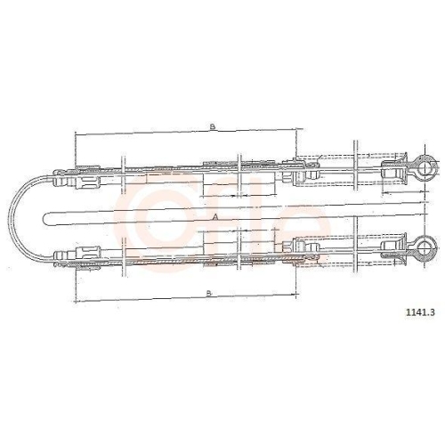 Seilzug Feststellbremse Cofle 1141.3 für Fiat Yugo Hinten