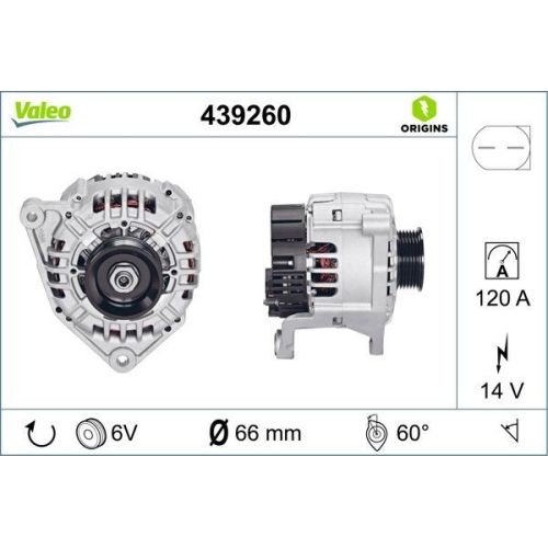 Generator Valeo 439260 Valeo Origins New Oe Technologie f&uuml;r Audi Skoda VW