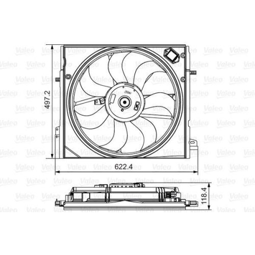 L&uuml;fter Motork&uuml;hlung Valeo 698582 f&uuml;r Nissan Renault