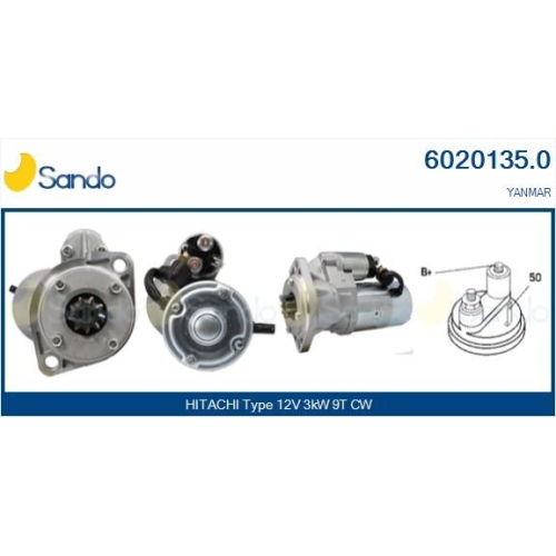 Starter Sando 6020135.0 f&uuml;r Hitachi Yanmar