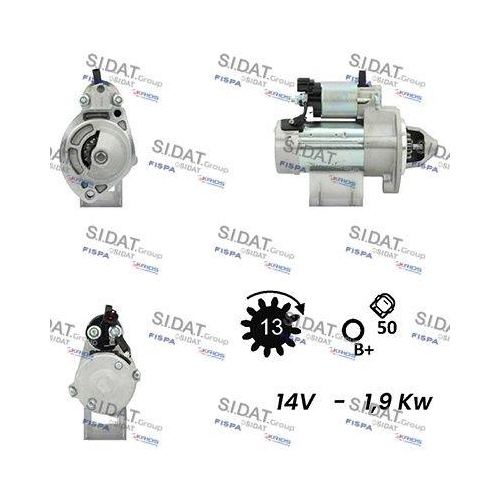 Starter Sidat S12DE0559A2 f&uuml;r Hyundai Kia