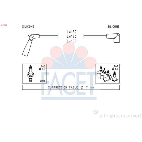 Z&uuml;ndleitungssatz Facet 4.7007 Made In Italy - Oe Equivalent f&uuml;r Chevrolet Daewoo