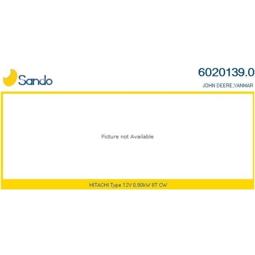 Starter Sando 6020139.0 für Hitachi John Deere Yanmar