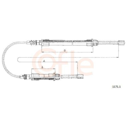 Seilzug Feststellbremse Cofle 1171.1 für Citroën Fiat Peugeot Hinten