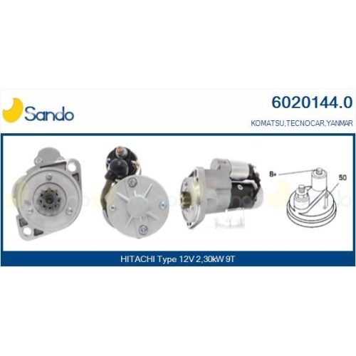 Starter Sando 6020144.0 f&uuml;r Hitachi Yanmar Yale