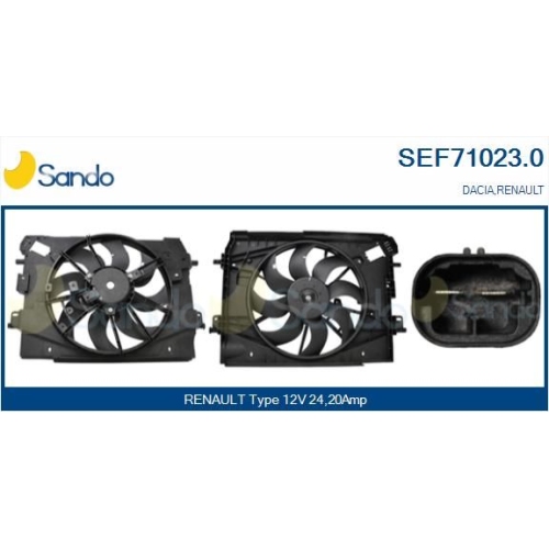 Elektromotor K&uuml;hlerl&uuml;fter Sando SEF71023.0 f&uuml;r Renault