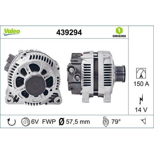 Generator Valeo 439294 Valeo Origins New Oe Technologie f&uuml;r Citro&euml;n Fiat Lancia