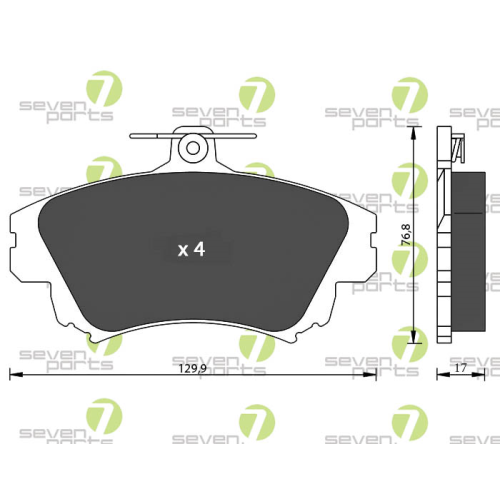 Bremsbelagsatz Scheibenbremse 7 Seven Parts SVP19450 f&uuml;r Mercedes Benz Smart