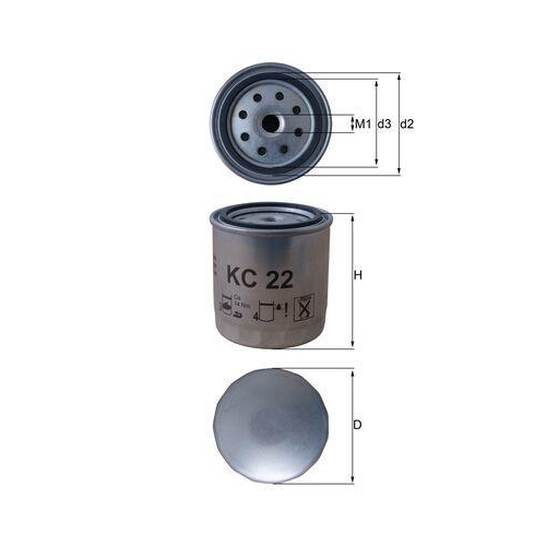 Fuel Filter Mahle KC 22 for Audi Ford Gmc Hanomag Hanomag Henschel Mercedes Benz