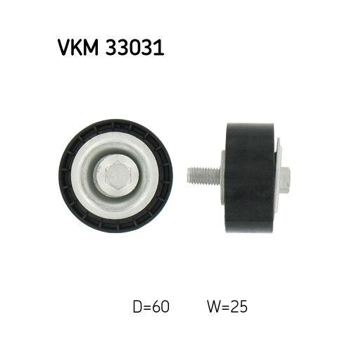Umlenk /f&uuml;hrungsrolle Keilrippenriemen Skf VKM 33031 f&uuml;r Citro&euml;n Fiat Peugeot
