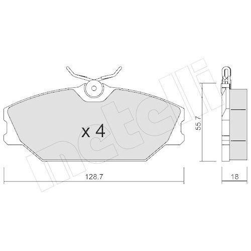 Bremsbelagsatz Scheibenbremse Metelli 22-0142-2 f&uuml;r Renault Vorderachse