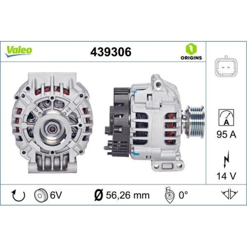 Generator Valeo 439306 Valeo Origins New Oe Technologie f&uuml;r Renault Dacia