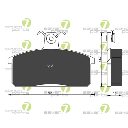 Bremsbelagsatz Scheibenbremse 7 Seven Parts SVP12401 f&uuml;r Iveco Vorderachse
