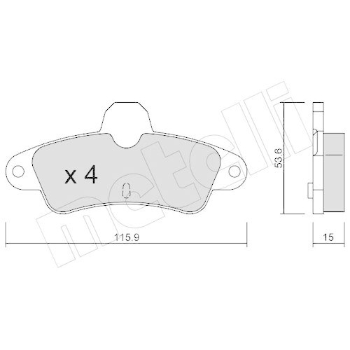 Bremsbelagsatz Scheibenbremse Metelli 22-0143-0 f&uuml;r Ford Mercury Hinterachse