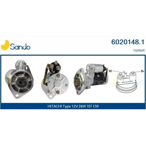 Starter Sando 6020148.1 f&uuml;r Hitachi John Deere Yanmar
