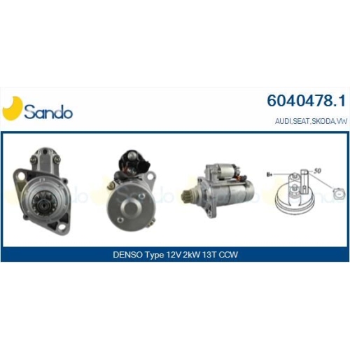Starter Sando 6040478.1 f&uuml;r VW Vag F&uuml;r Fahrzeuge Mit Kaltstartautomatik