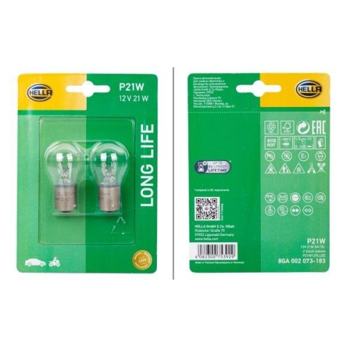 Glühlampe Blinkleuchte Hella 8GA 002 073-183 Long Life Up To 3x Longer Lifetime