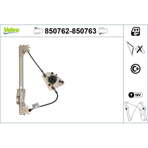 Fensterheber Valeo 850762 f&uuml;r Kia Hinten Links