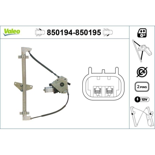 Fensterheber Valeo 850194 für Hyundai Vorne Links