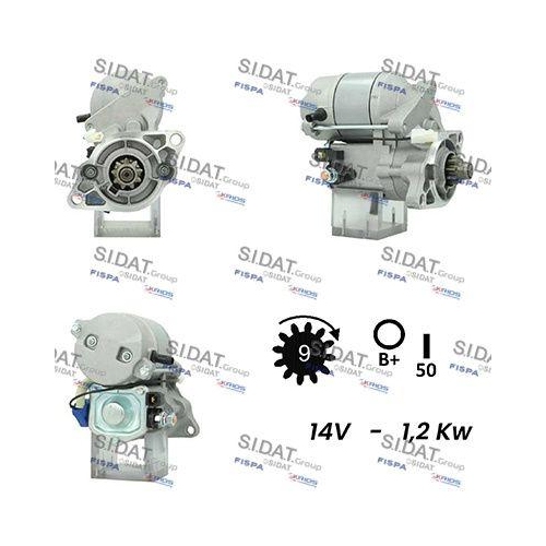 Starter Sidat S12DE0719A2 f&uuml;r Kubota