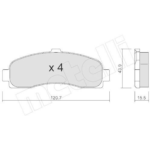 Bremsbelagsatz Scheibenbremse Metelli 22-0145-0 f&uuml;r Nissan Vorderachse
