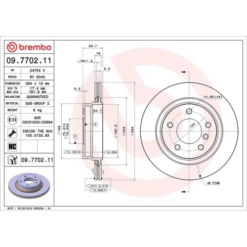 2X Brembo Bremsscheibe Hinterachse Prime Line - Uv Coated f&uuml;r Bmw
