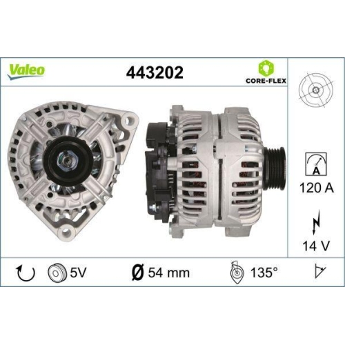 Generator Valeo 443202 Valeo Core-flex f&uuml;r Opel Vauxhall