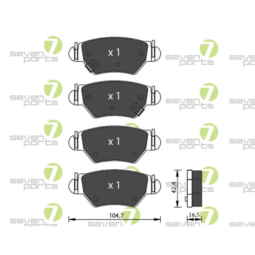 Brake Pad Set Disc Brake 7 Seven Parts SVP19540 for Opel