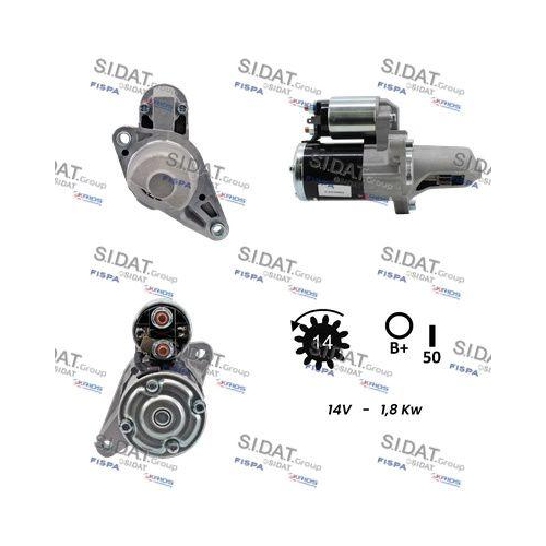 Starter Sidat S12MH0499A2 f&uuml;r Chrysler Mitsubishi