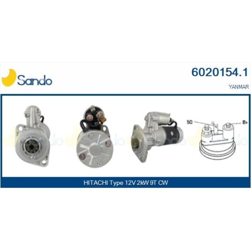 Starter Sando 6020154.1 f&uuml;r Hitachi Yanmar