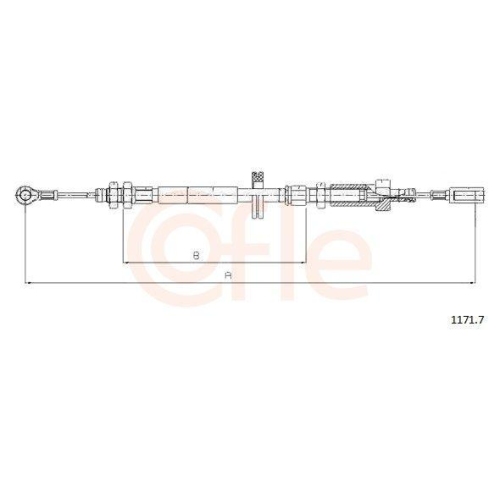Seilzug Feststellbremse Cofle 1171.7 für Citroën Fiat Peugeot Vorne