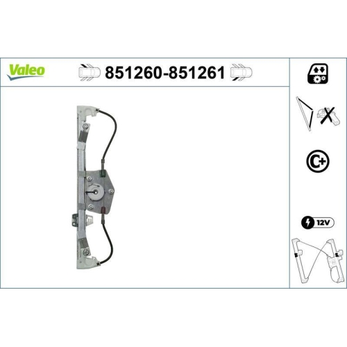 Fensterheber Valeo 851260 für Bmw Hinten Links