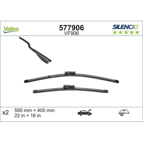 Wischblatt Valeo 577906 Silencio Flat Blade Set f&uuml;r Ford Ford (changan) Vorne