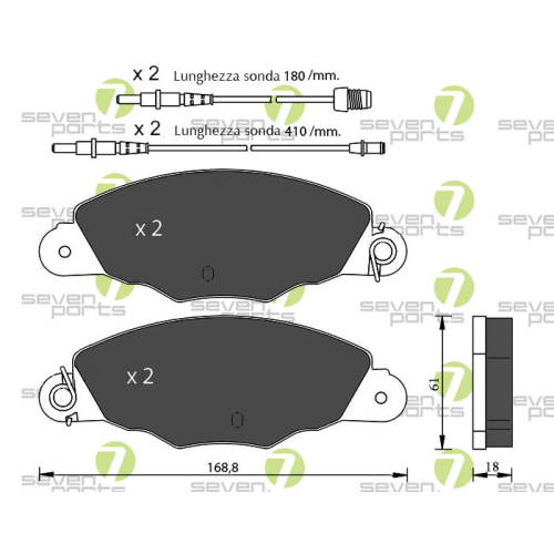 Bremsbelagsatz Scheibenbremse 7 Seven Parts SVP19560 für Citroën Opel Peugeot