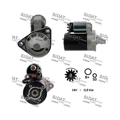 Starter Sidat S12VA0240A2 für Mitsubishi Suzuki Daewoo