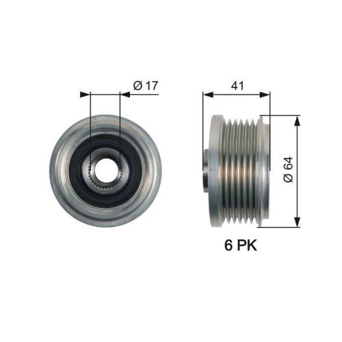 Generatorfreilauf Gates OAP7162 Drivealign&trade; f&uuml;r Opel Vauxhall Chevrolet